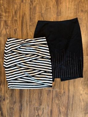 WHBM Black + White Pencil Skirts - Set of 2